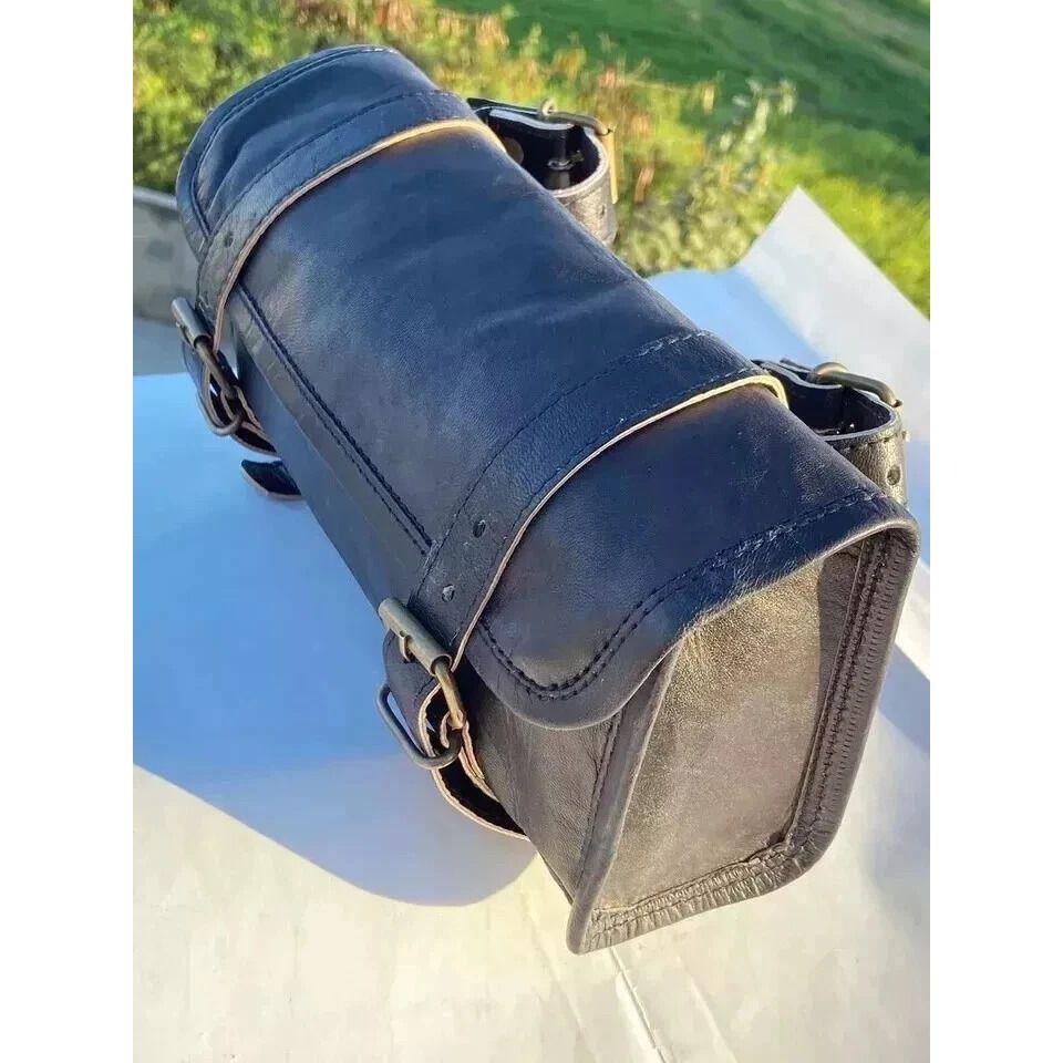 

Сумка для инструментов из натуральной козьей кожи Мотоциклетная седельная сумка Винтажная Натуральная 9 x 5 x 4 in