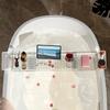 Expandable Bathtub Tray Over Tub Tray Bathtub Storage Rack Bath Accessories Towel Body Wash Phone Tray Shelf