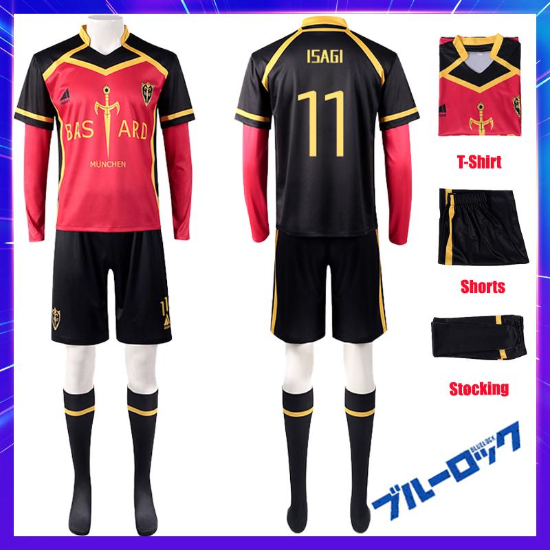 

Аніме Blue Lock Костюм для косплею Кайзер Несс Ісагі Курона Хіорі Футбольна форма Перука Бастард Мюнхен Німецька команда Червоно-чорна Джерсі S різнокольоровий