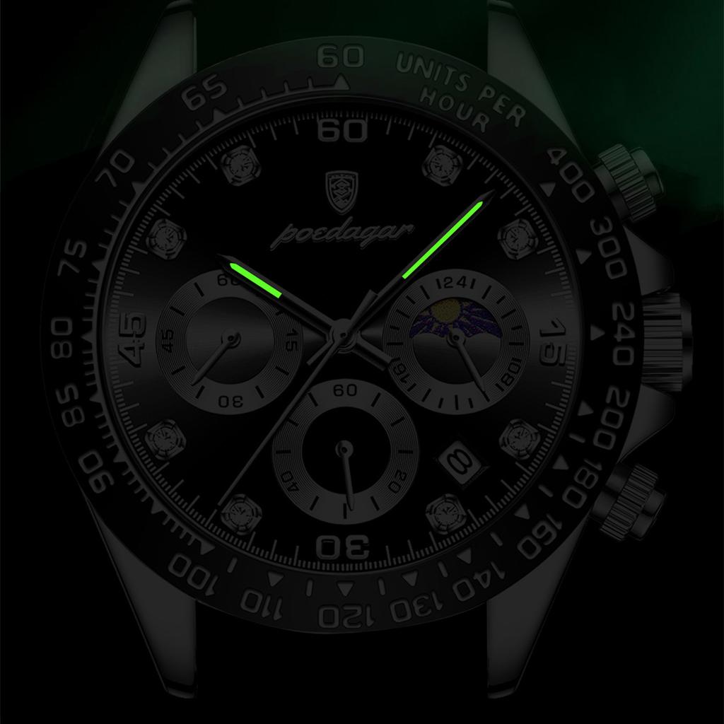 POEDAGAR New TOP Brand Luxury Men's Watch With Box Waterproof Luminous Multifunctional Men's Quartz Watches