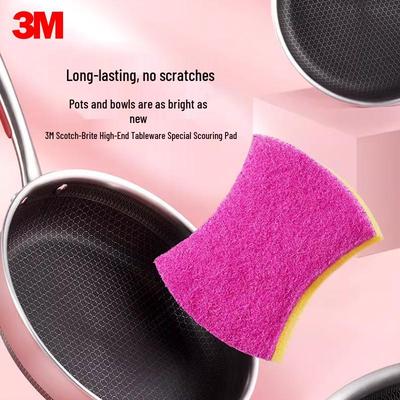 3M Scotch-Brite High-Grade Kitchen Scouring Pad - Durable, Strong Stain Removal for Tableware & Pots