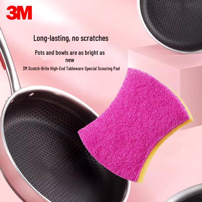 3M Scotch-Brite High-Grade Kitchen Scouring Pad - Durable, Strong Stain Removal for Tableware & Pots