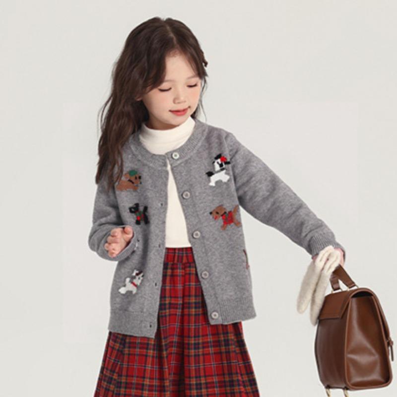 Spring New Children's Cute All-match Animal Pattern Knitted Cardigan