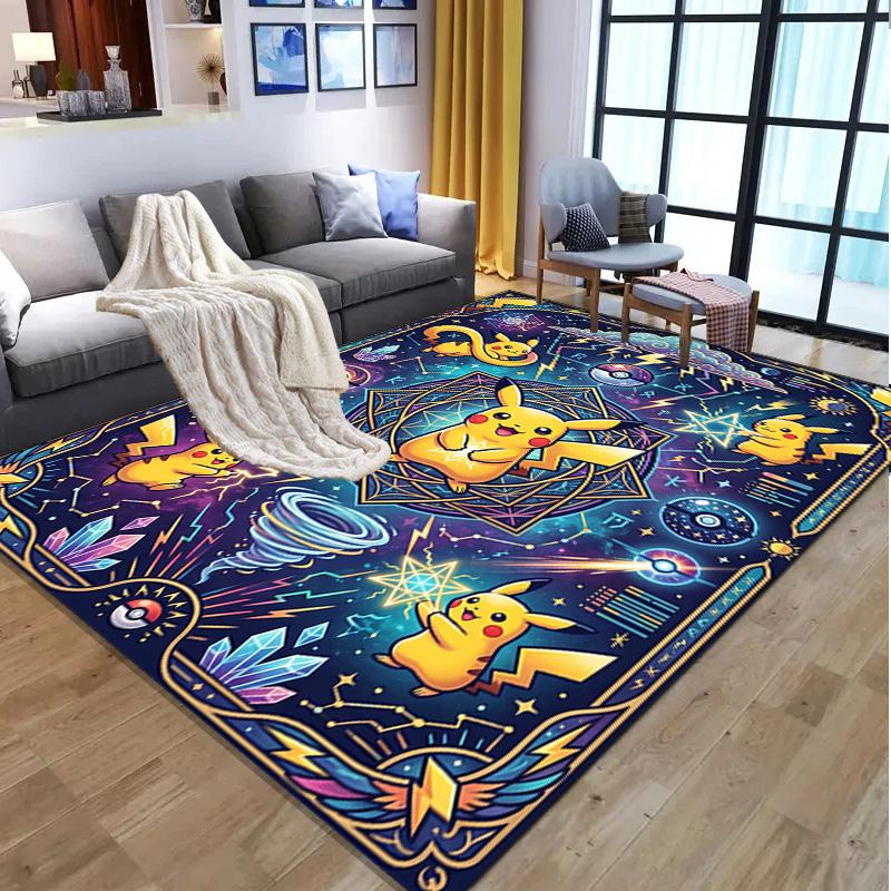 Pokemon Pattern Rug, Indoor/Outdoor Mat, for Picnic, Gameroom, Bedroom, Office, Living Room, Home Decor Carpet, Birthday Gift