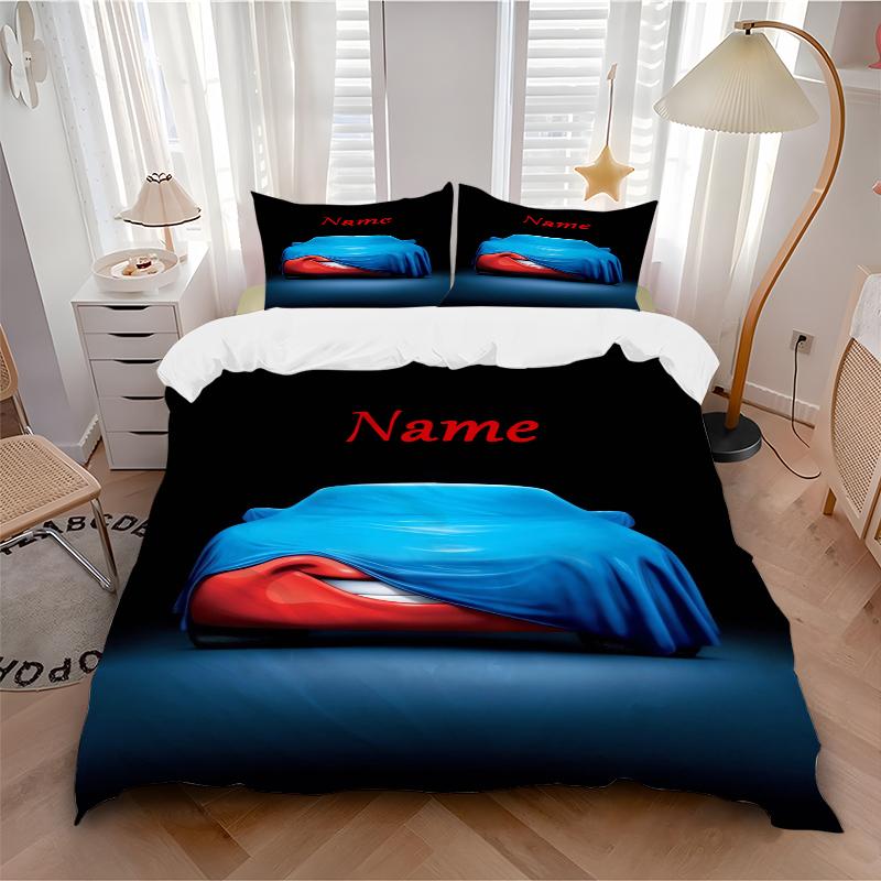 Custom Textile Cars Bedding 3 Piece Set HD Print Duvet Cover Pillowcases for Teens Adult Bedroom Decoration