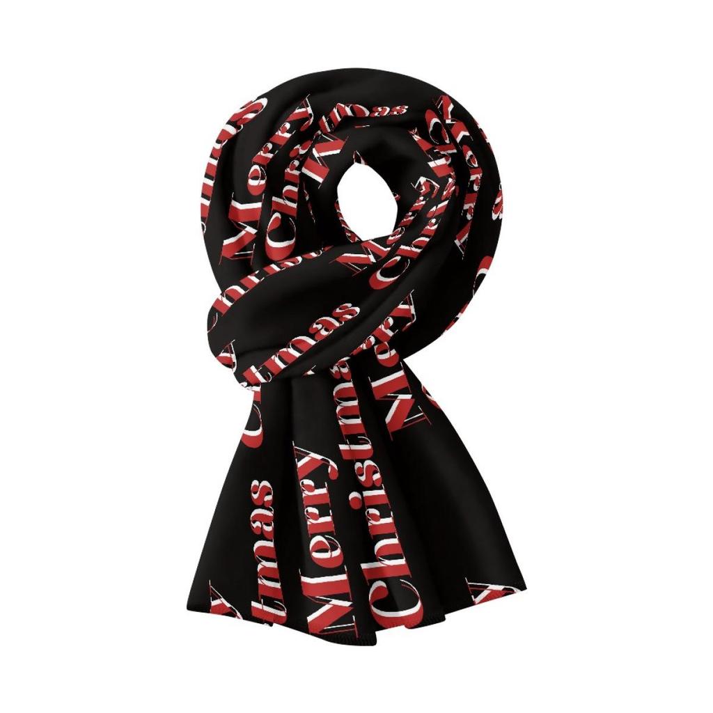 Pink Fleece-Lined Christmas Pattern Scarf for Girls