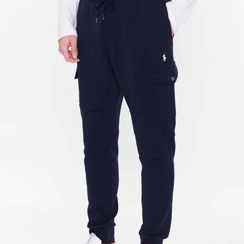 Polo Ralph Lauren SS23 Solid Color Logo Embroidered Cuffed Casual Sports Pants Men pants Navy-Blue 710881522-007