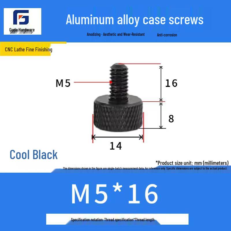 Knurled Aluminum Alloy Hand-Tightening Knob - M3M4M5M6M8 Sizes.