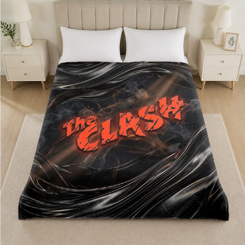 The Clash Print Flannel Blanket Cozy Lightweight Plush Throw Blanket For Bed Sofa Household Use
