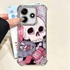 Pink Style Skull Witch Plating Phone Case For Xiaomi Poco X5 X6 X7 X8 Pro Max F8 Ultra F7 M8 M7 M5S Redmi 15C 15 14C 13C 13 X3 1