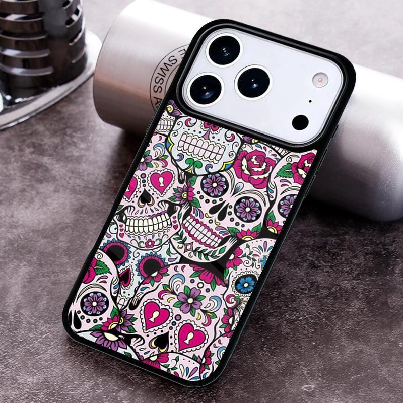 

Ретро Узор Цветок Череп Чехол для Телефона для iPhone 17 16 15 Pro Max Air 14 13 12 11 Plus Ударопрочный Capa Чехол iPhone 16