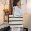 Ecofriendly Straw Tote Bag With Zipper Closure For Daily Use