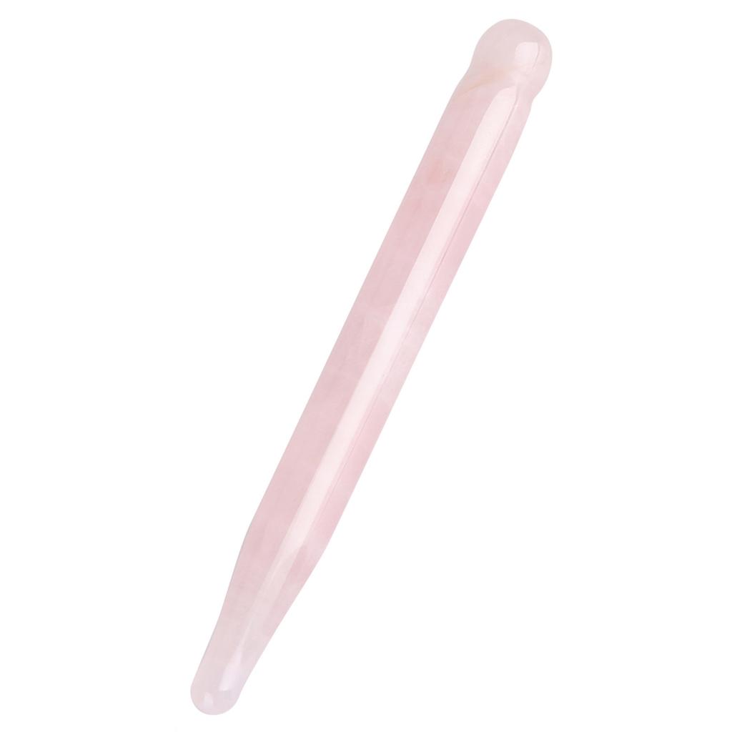 1PC Natural Stone Carving Polished Massage Health Relaxation   Stick(Pink Quartz)