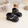 Kore Retro Kız Çocuk Siyah Kışlık Deri Ayakkabı 2025: Lolita Bebek Fiyonklu Pamuklu Kısa Botlar