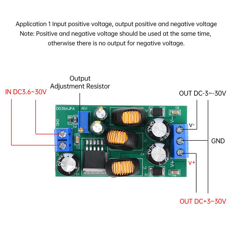 20W Dual Output Boost Buck Module DC 3.6-30V To DC ±3-30V Power Supply with Terminals for Electronic Projects