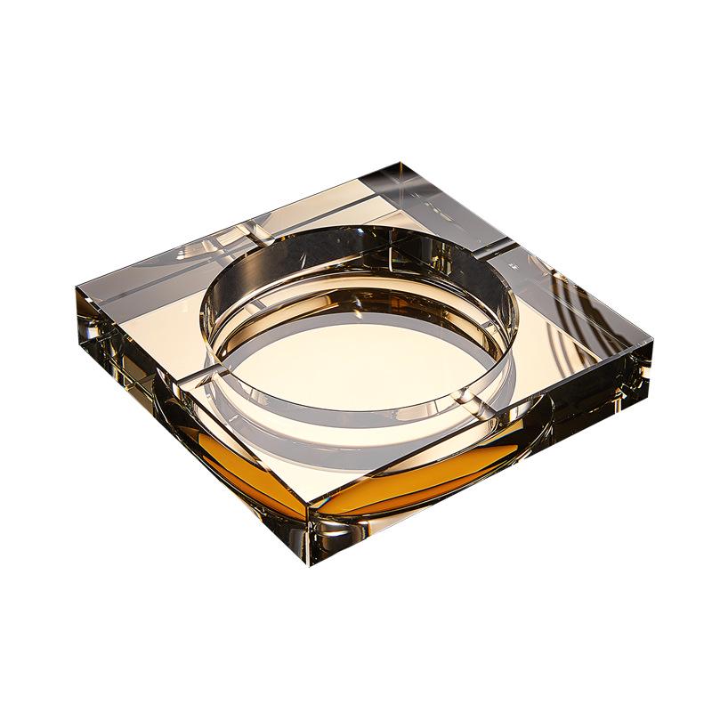 Crystal Glass Ashtray with Custom Logo for Home, Hotel, KTV Decor & Gifts