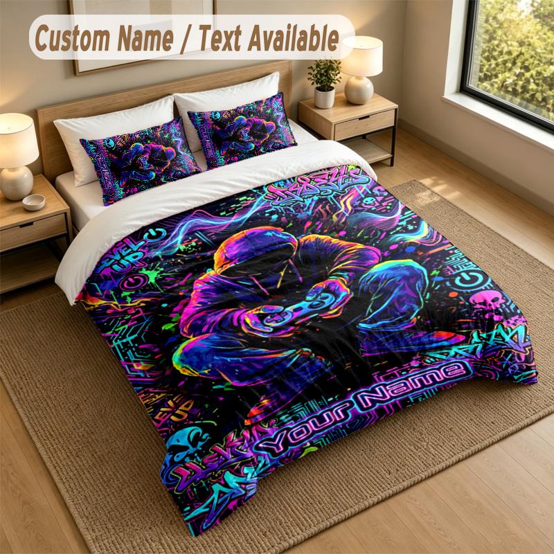 Adventure Journey Theme Personalized 3Pcs Bedding Set Custom Text & Name 1 Sheet 2 Pillowcases Household Bedding 1pc
