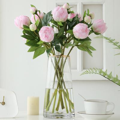 2 Têtes Pivoine Simulée Fleur en Soie Artificielle Soie Art Pivoine Décoration de Maison de Luxe Fleur de Table Accessoire de Photographie Fleur de Mariage