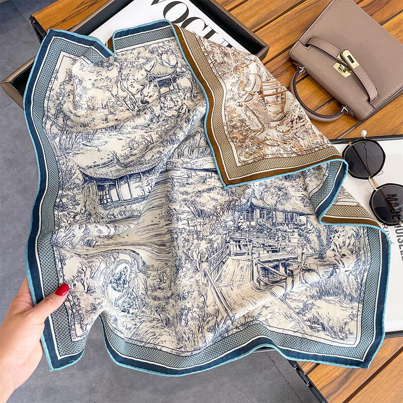 Miling Printed Silk Scarf 63cm