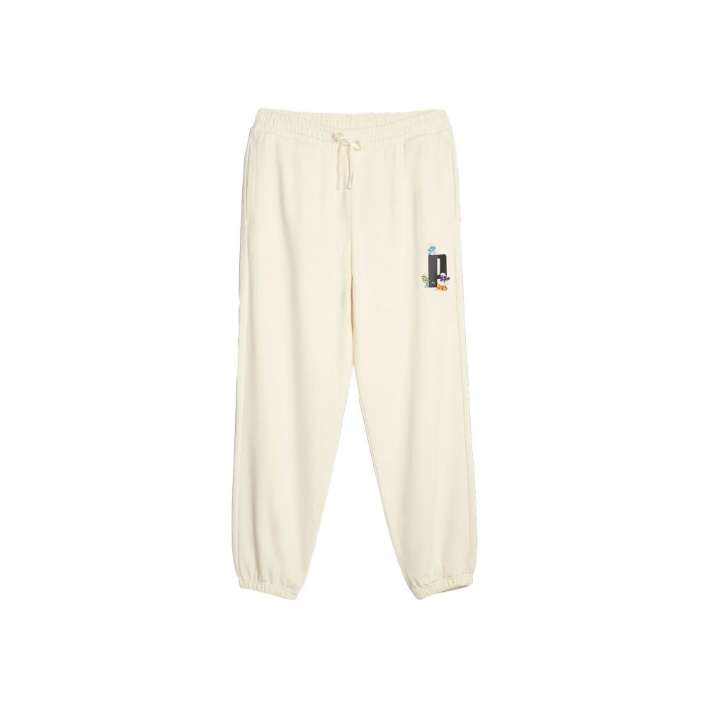 

Puma X The Smurfs Collaboration Letter Cartoon Embroidery Lace-Up Elastic Cuffed Knitted Sports Pants Men pants Beige 622193-99 L