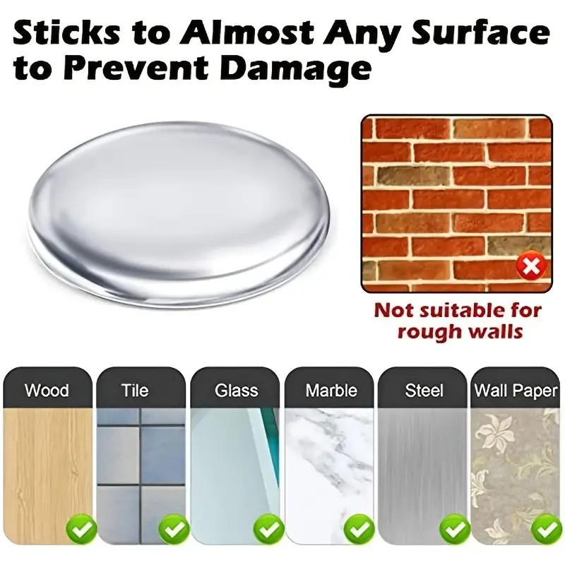 Door Knob Wall Shield Clear Soft Rubber Door Stopper Door Handle Bumper Mute Stickers Wall Protector Muffler Pad Protective Plug