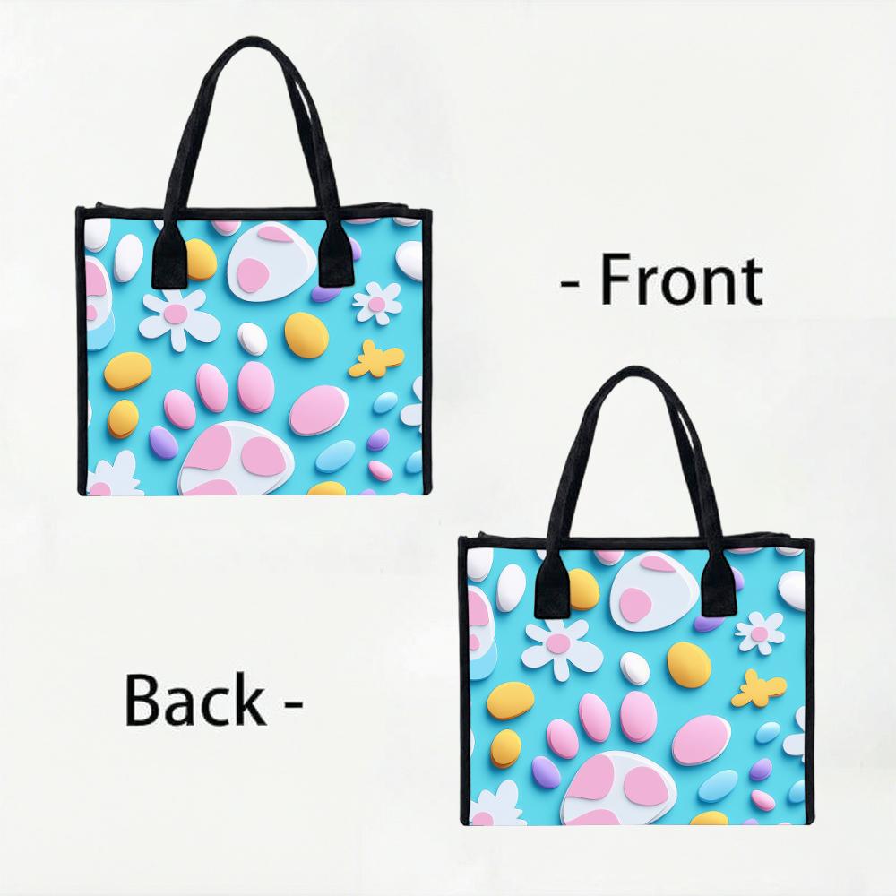Cute Floral Paw Print Casual Tote Bag
