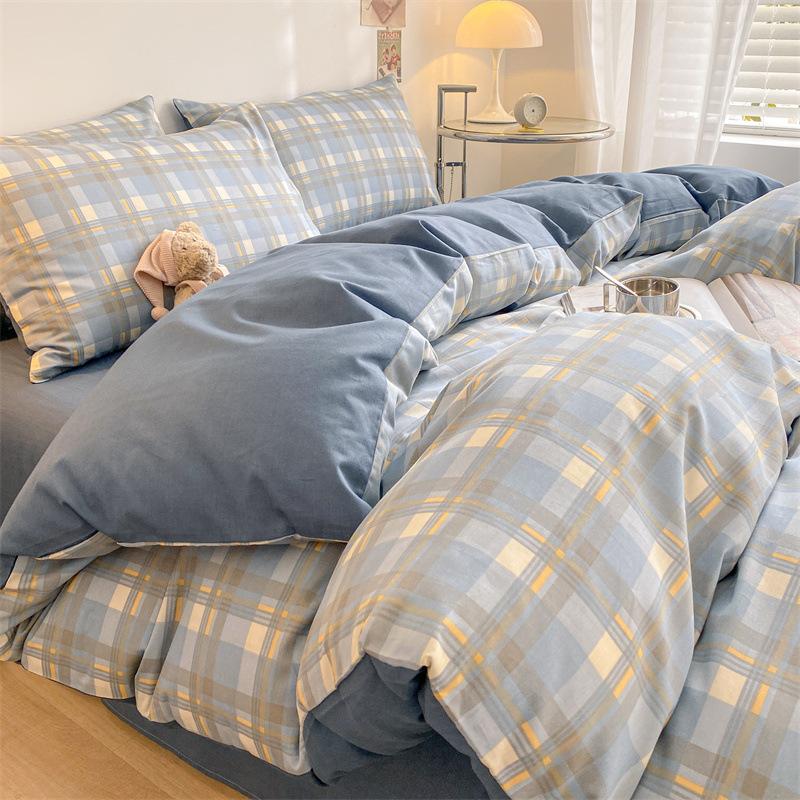 Bedding Four-piece Set, Cotton Pure Cotton Floral Quilt Cover, Bed Sheet Dormitory Three-piece Set