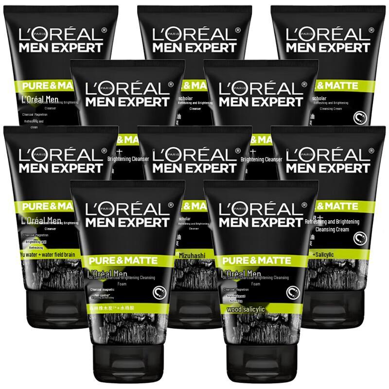 L Oréal Men Expert Угольный очищающий гель, набор из 10 штук