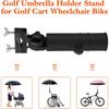Universeller Golfwagen-Schirmhalter Verstellbarer Golf-Trolley-Schirmständer-Clip Buggy Kinderwagen Rollstuhl Schirmhalterung