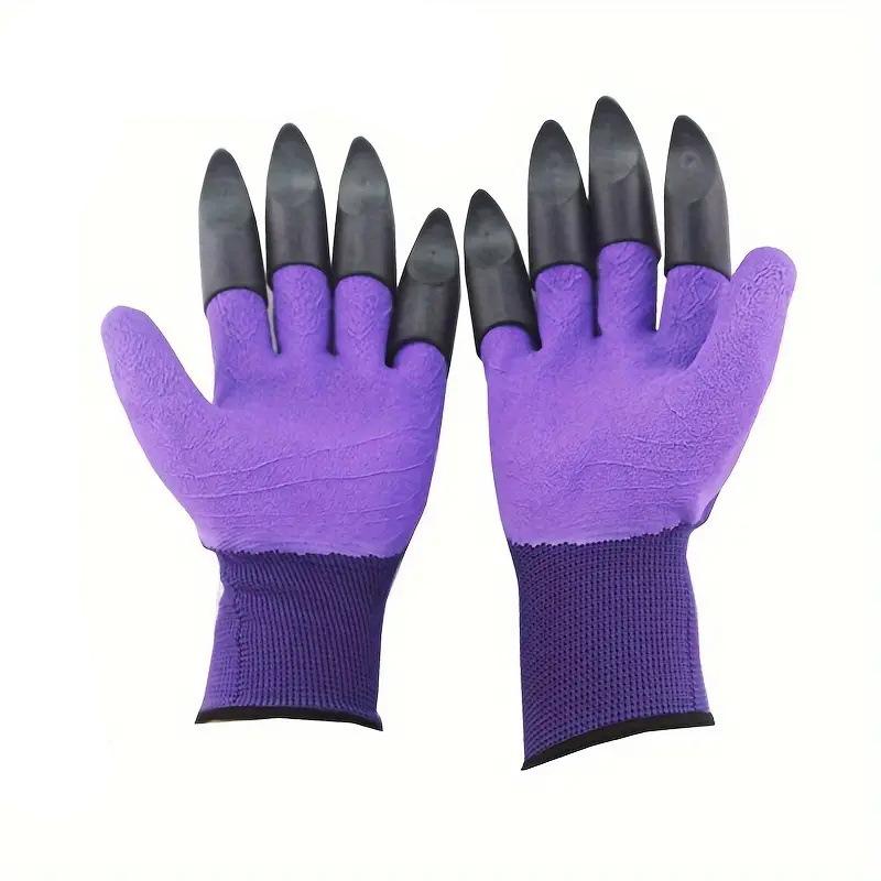 Garden Work Gloves Anti Slip Wear Resistant Latex Coated Protective Gloves purple octopus