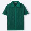 Herren Leichte Luxus Button-down Freizeit Strickpolohemd Beliebt Retro Einfarbig Kurzarm Schick Mode Jacquard Strickware