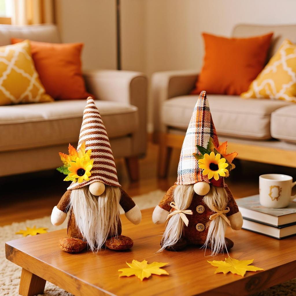 Fall Gnome Autumn Gnome Pumpkin Sunflower Swedish Dwarf Thanksgiving Day Christmas Decor NordicGnome Land God Old Man Decor