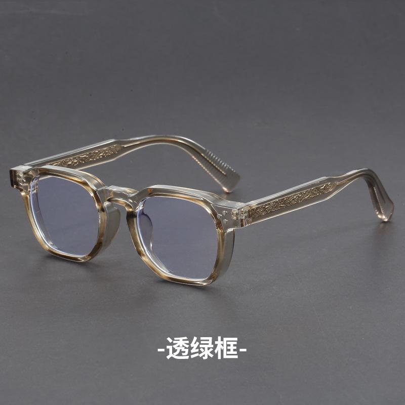 

Retro Men s and Women s Box Thick Glasses Frame Flat Light Glasses Artistic Anti Blue Light Glasses Anti Radiation Glasses