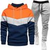 Men's Winter/Autumn Color Block Hoodie & Sweatpants Set