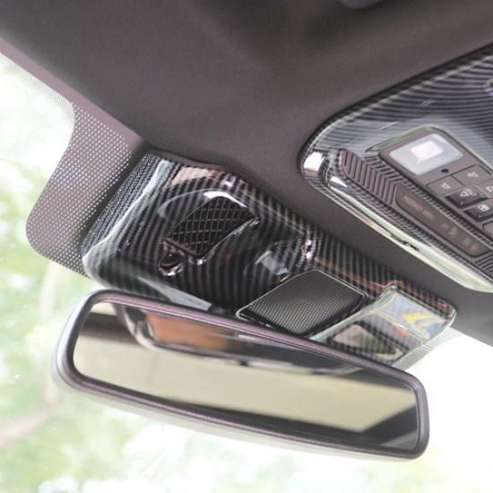 Inner Rearview Mirror Bracket Panel Trim Cover For Ford F150 + Carbon Fiber