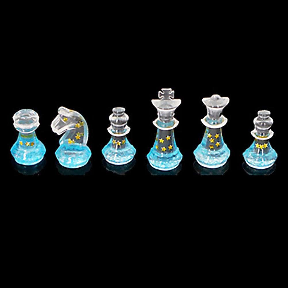 Chess Board Resin Mold Set Chess Pieces Silicone Mold Chess Board Epoxy Casting Mold for DIY Art