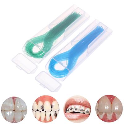 100Pcs Zahnseide Einfädler Dental Traktion Linie Oral Für Krone Klammer Brücke Implantat Hoop Threading Hosenträger Stahl Traktion