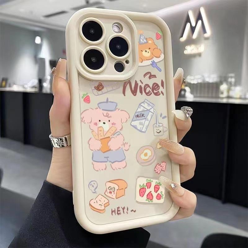 Bear Is Suitable for Apple 16 IPhone Animation 15plus Creative 14 Silicone Soft Shell 13 Mobile Phone Case 12promax