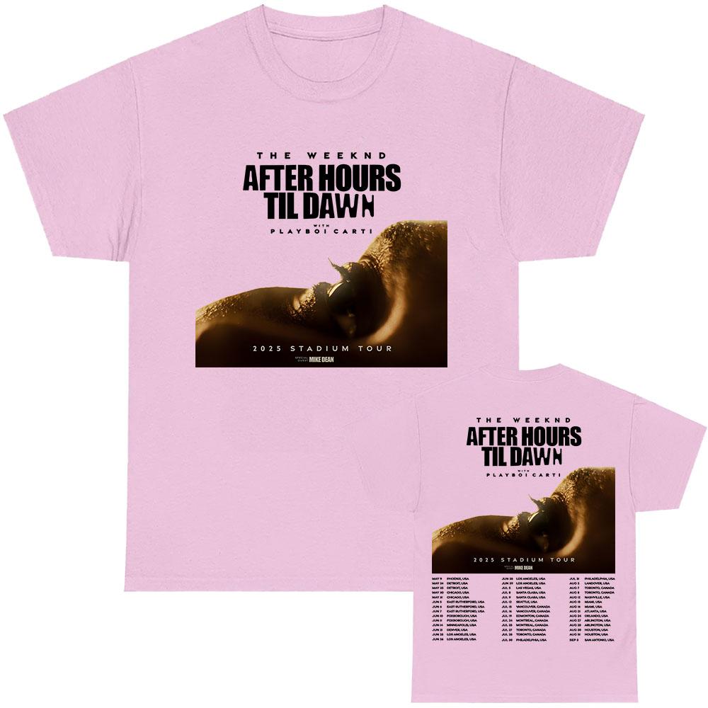 The Weekend After Hours Til Dawn Tour 2025 Printing Tshirt Short Sleeve Round Neck T-shirt Hip Hop New Fashion Graphic Tee-shirt
