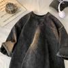 Übergroßes, säuregewaschenes T-Shirt für Damen, Vintage-T-Shirts, lässige Wash-T-Shirts, Mädchen-Retro-Luxus-Tops, T-Shirt-Kleidung