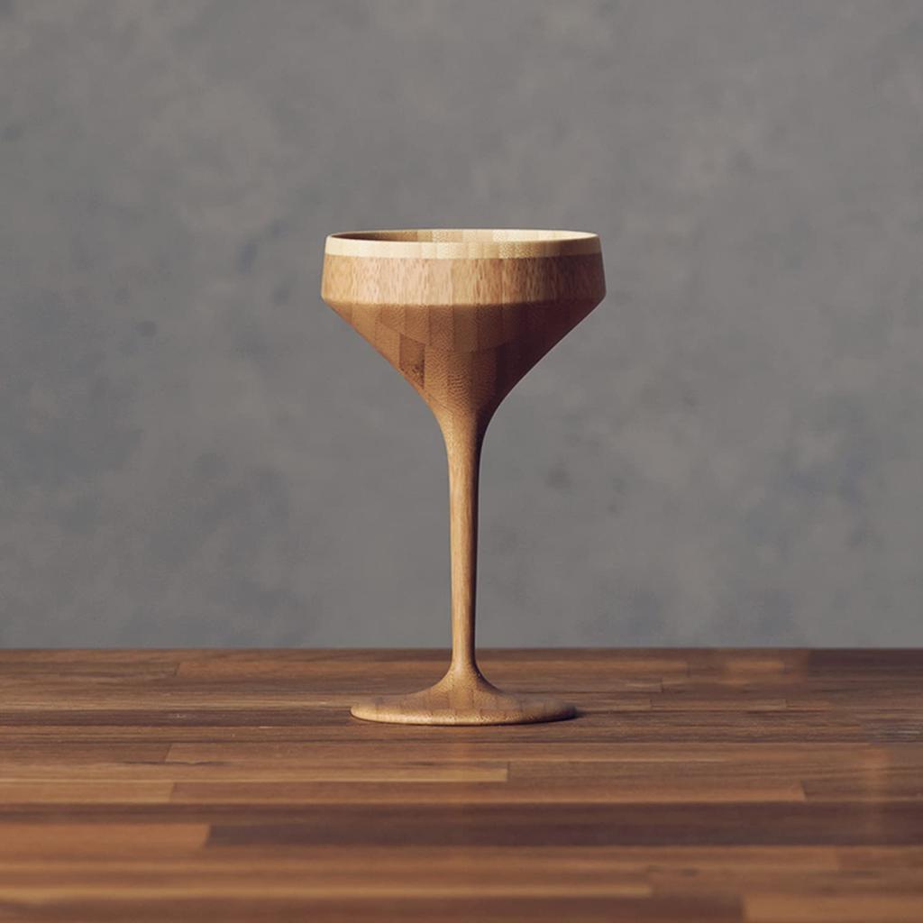 RIVERET Vessel Cocktail Glass, Martini, 120ml, Bamboo, Dishwasher Safe, White RV-111W