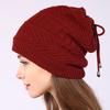 Beanie Hat Solid Color Adjustable Autumn Winter Plush Lining Windproof Hat Scarf for Outdoor
