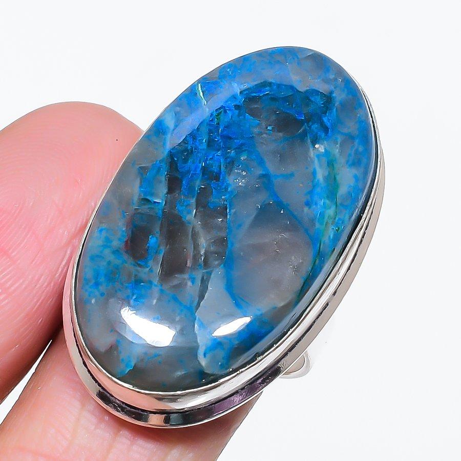 

Натуральный Квантовый Кватро Самоцвет 925 Стерлинговое Серебро Ювелирное Кольцо Размер 8.5 D9z99