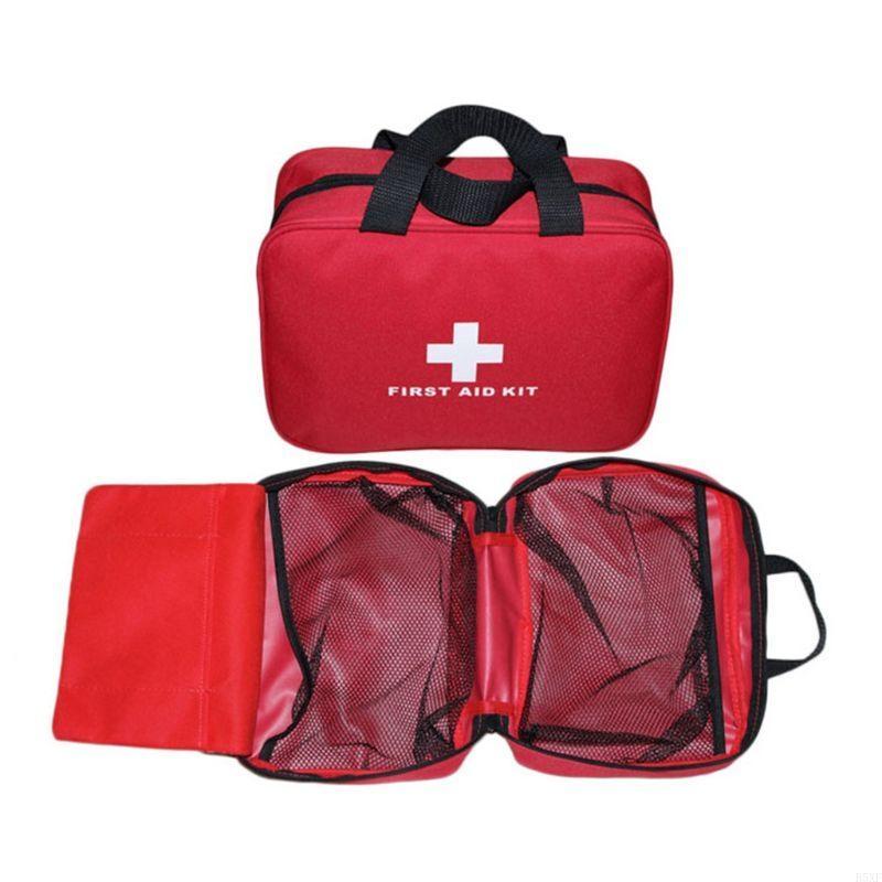 2025 New Red First Aid Bag Empty Travel Rescue First Responder Bag Pocket