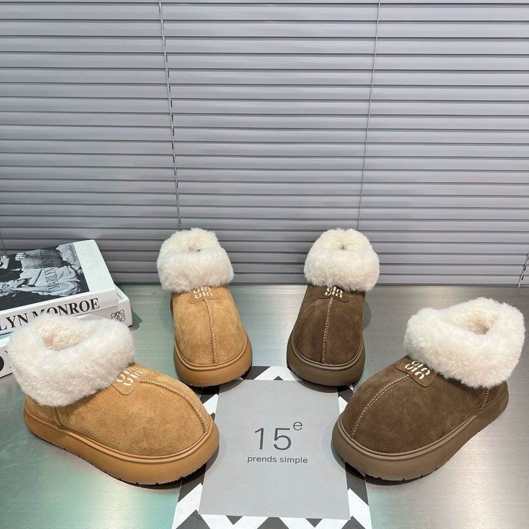 Thick-soled fur integrated 2025 new autumn and winter plush thickened fluff shoes soft-soled warm snow boots women's shoes