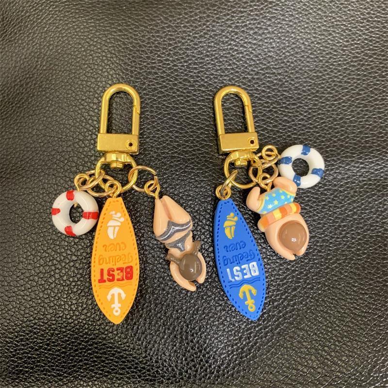 Korean Style Surfboard Lifebuoy Charm Keychain for AirPods