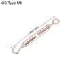 1Pc Oc/Oo/Cc Type M4 M5 M6 M8 Stainless Steel 304 Adjust Chain Rigging Hooks Eye Turnbuckle Wire Rope Tension Device