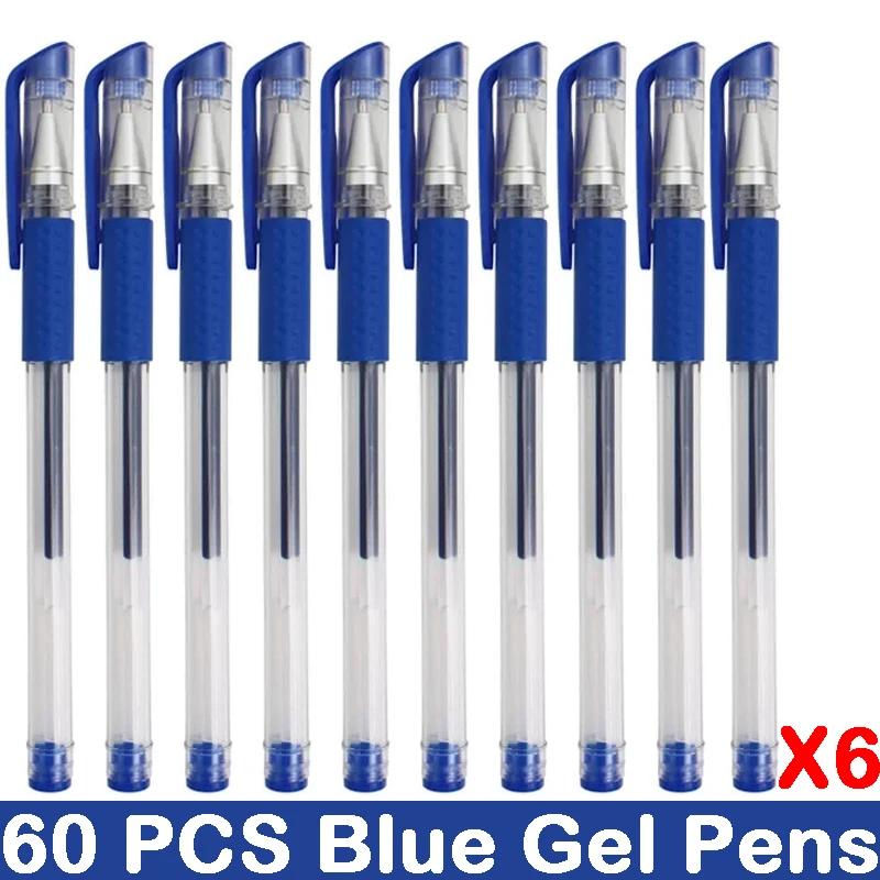 10/100 PCS Roise Retractable Gel Pens Set Black/Red/Blue Ink Ballpoint for Writing Refills Office School Supplies Stationery