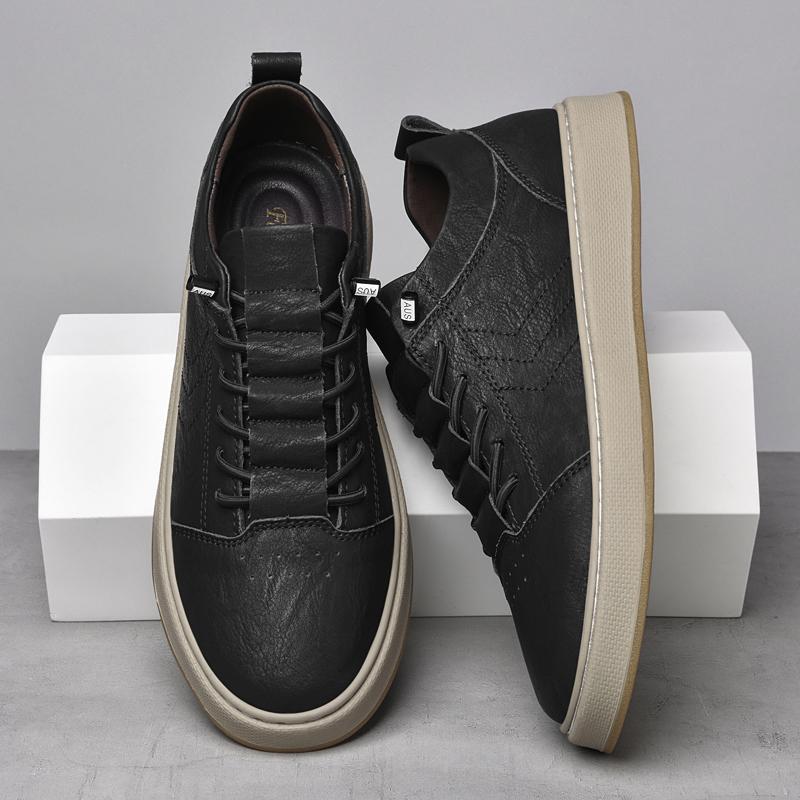 All Seasons Stylish Skateboard Footwear New Mens Business Casual Shoes Genuine Leather Tenis Masculino Lightweight Driving Shoes