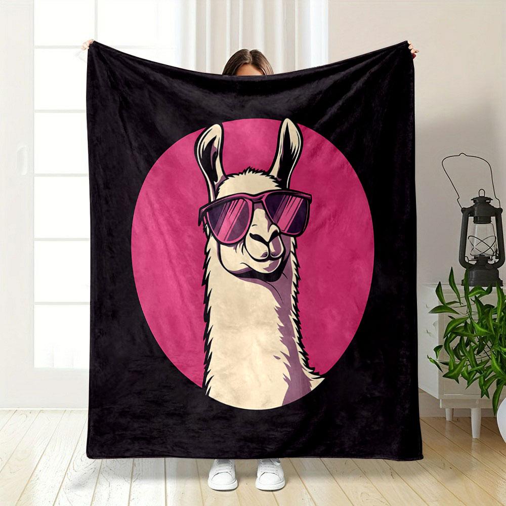 Cool Llama with Sunglasses print blanket soft and cozy perfect for the living room bed sofa or a nap,gift